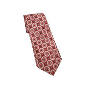 Golden Clasp By Prince Consort Red Pink‎ Floral Dotted Polyester Men's Dress Tie